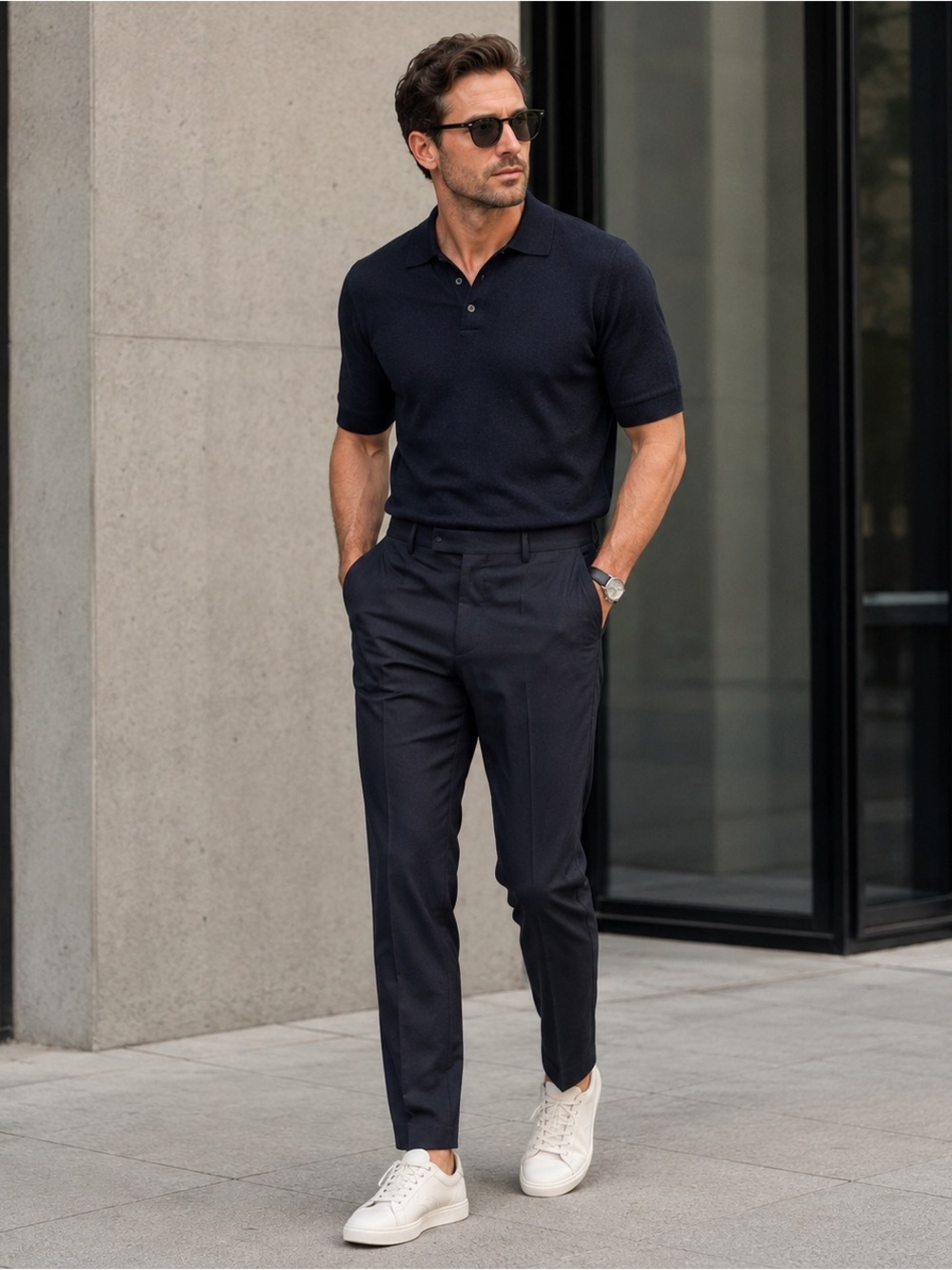 Valentino Men Wool Navy Blue Trouser Pant Size 42